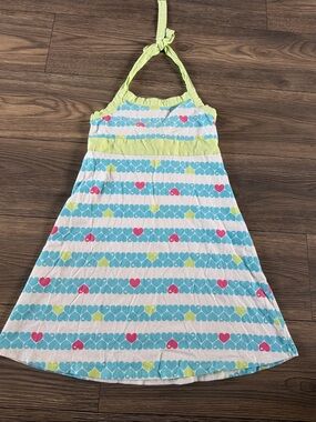 Circo Girls Halter Sundress in Blue, Pink & Lime